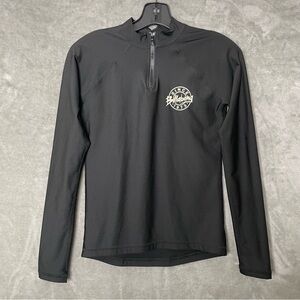 Billabong Black Long Sleeve Rash Guard Swim Top Half Zip Logo